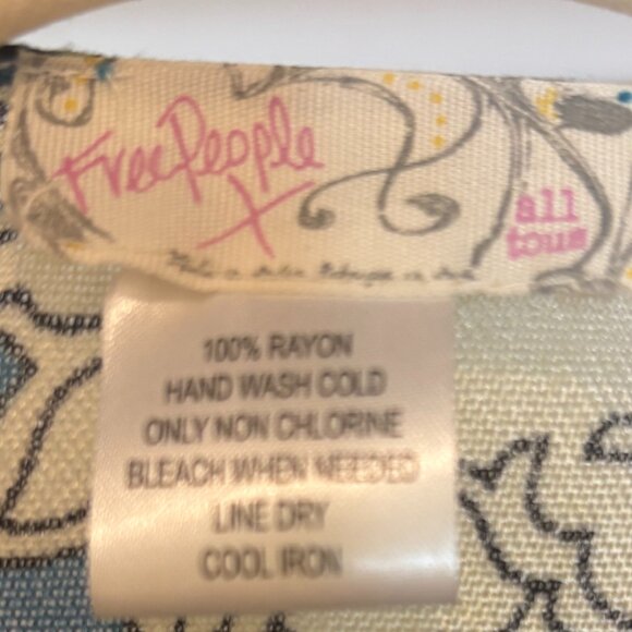 Free People Magic Border Print Kimono - One Size - Blue - Picture 4 of 5